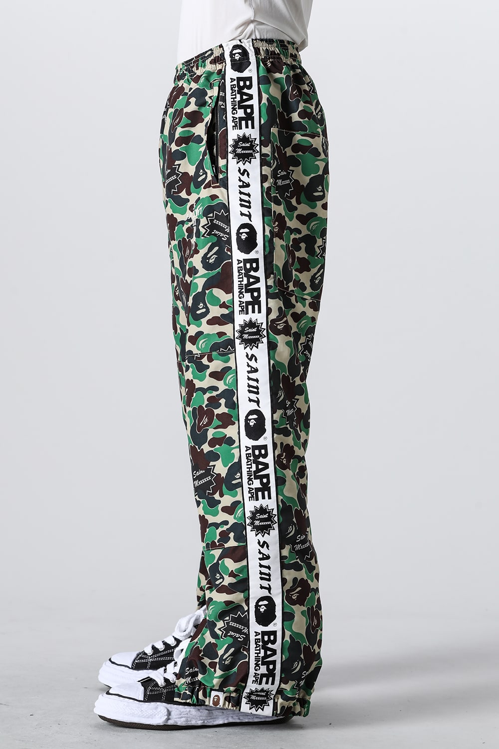 A BATHING APE® × SAINT Mxxxxxx STAPE Track Pants