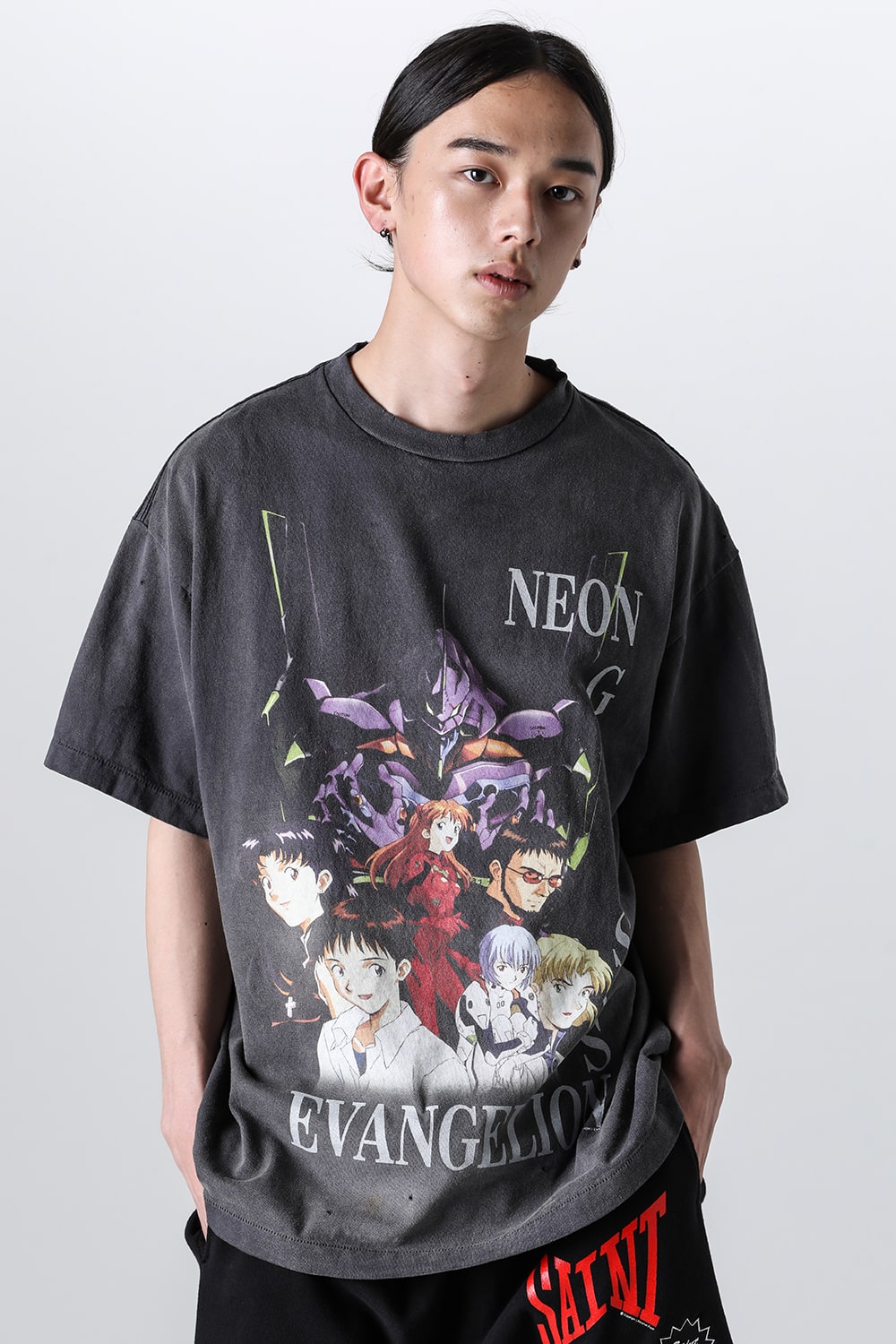 EVANGELION × SAINT Mxxxxxx NEON Short sleeve T-shirt