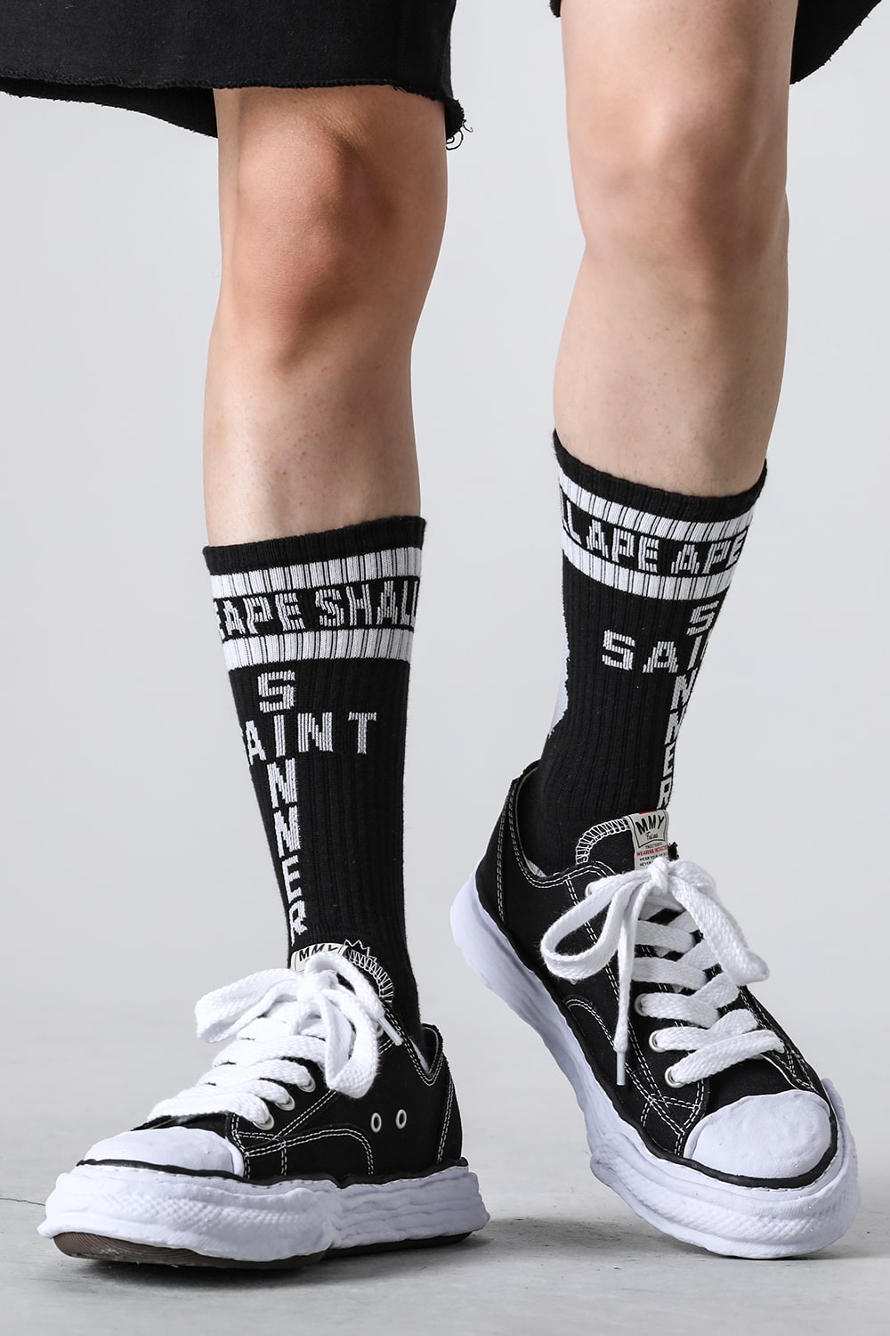 A BATHING APE® × SAINT Mxxxxxx Socks Black