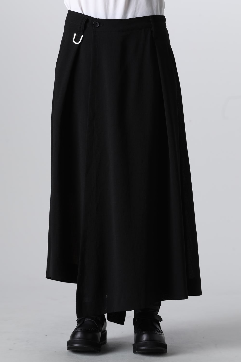 Voile Skirt Wide Tuck Slacks