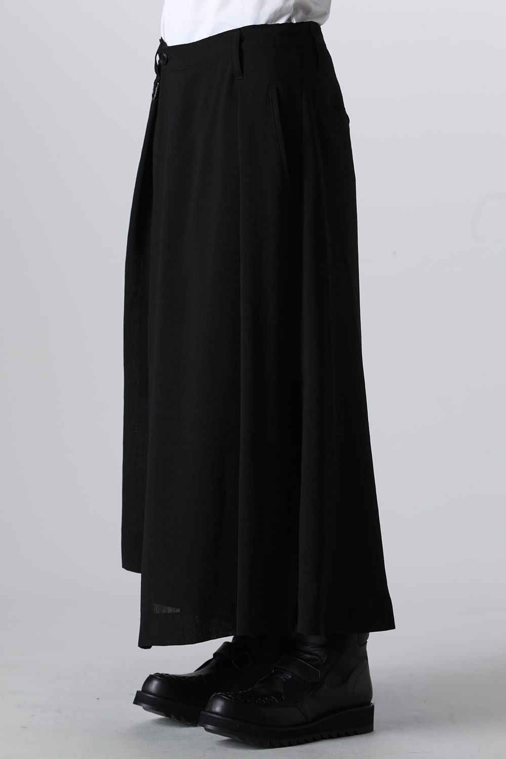 Voile Skirt Wide Tuck Slacks