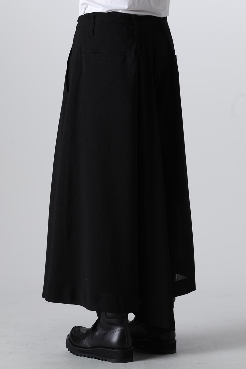 Voile Skirt Wide Tuck Slacks