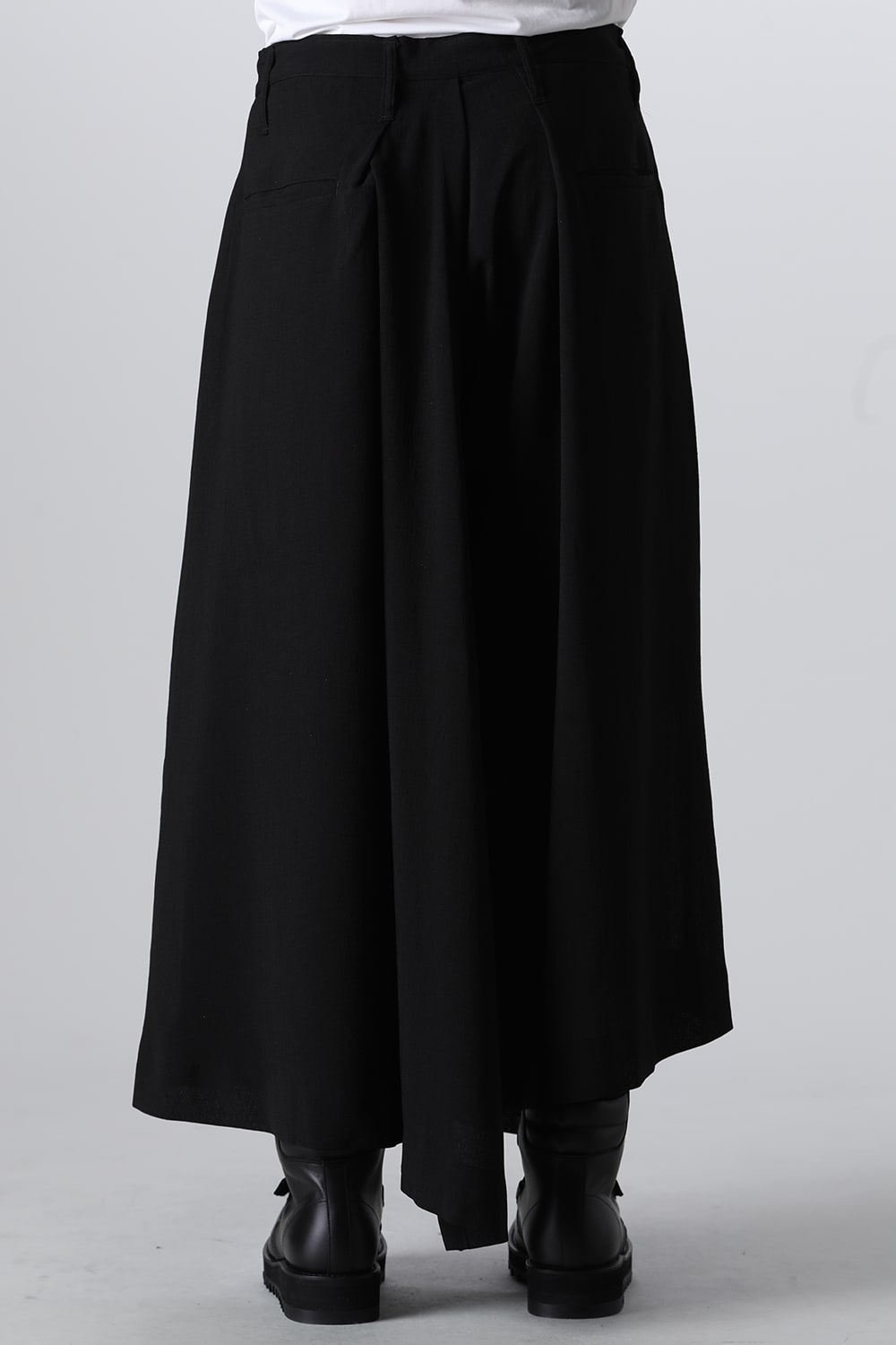 Voile Skirt Wide Tuck Slacks