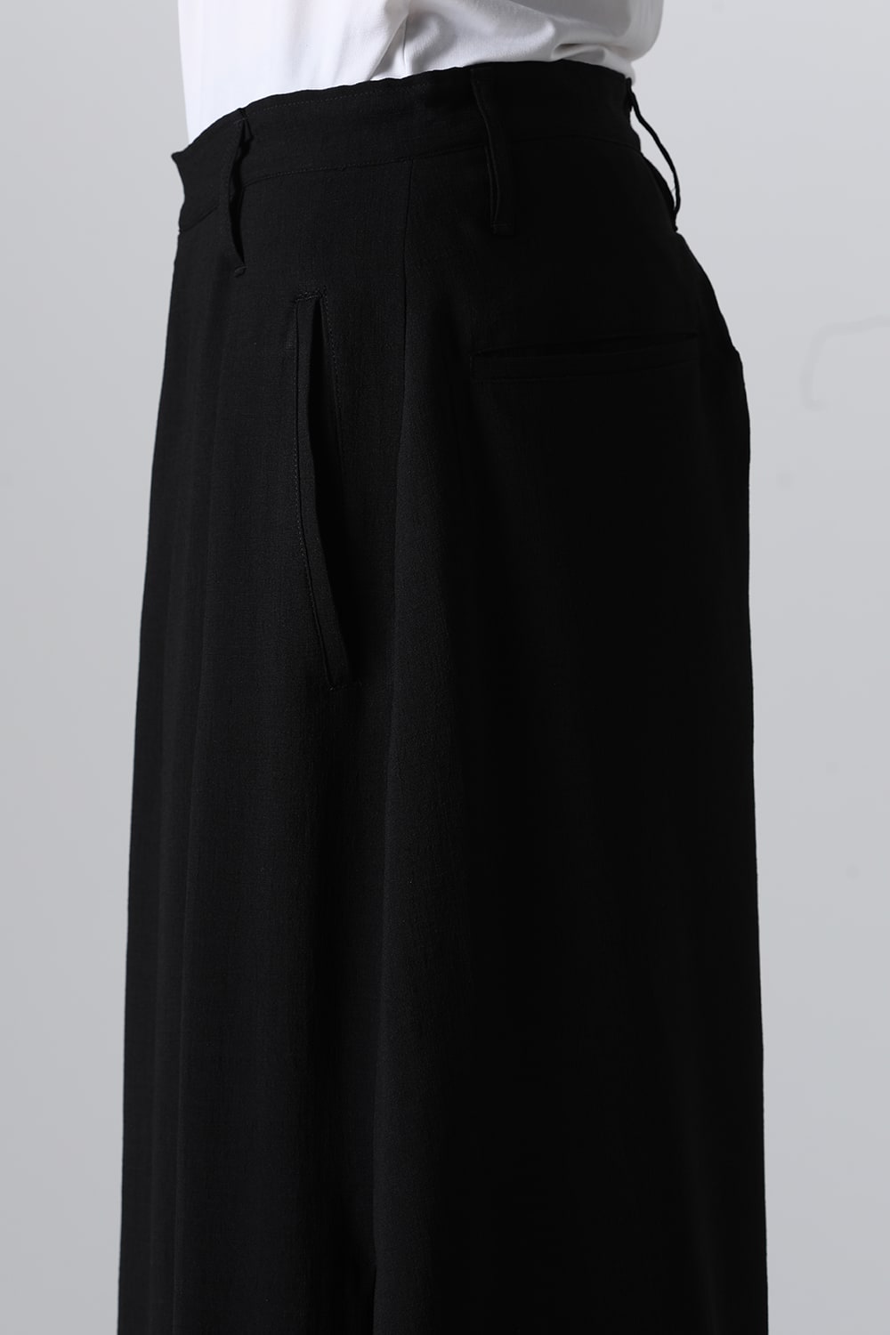 Voile Skirt Wide Tuck Slacks