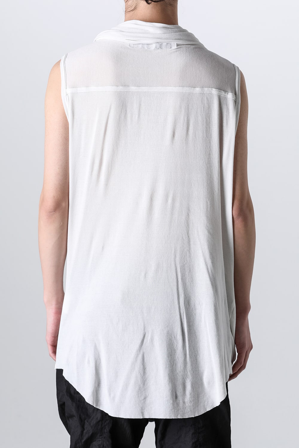 Cotton Rib Sleeveless Drape Cut & Sewn