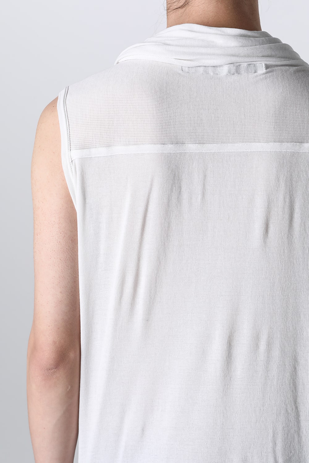 Cotton Rib Sleeveless Drape Cut & Sewn