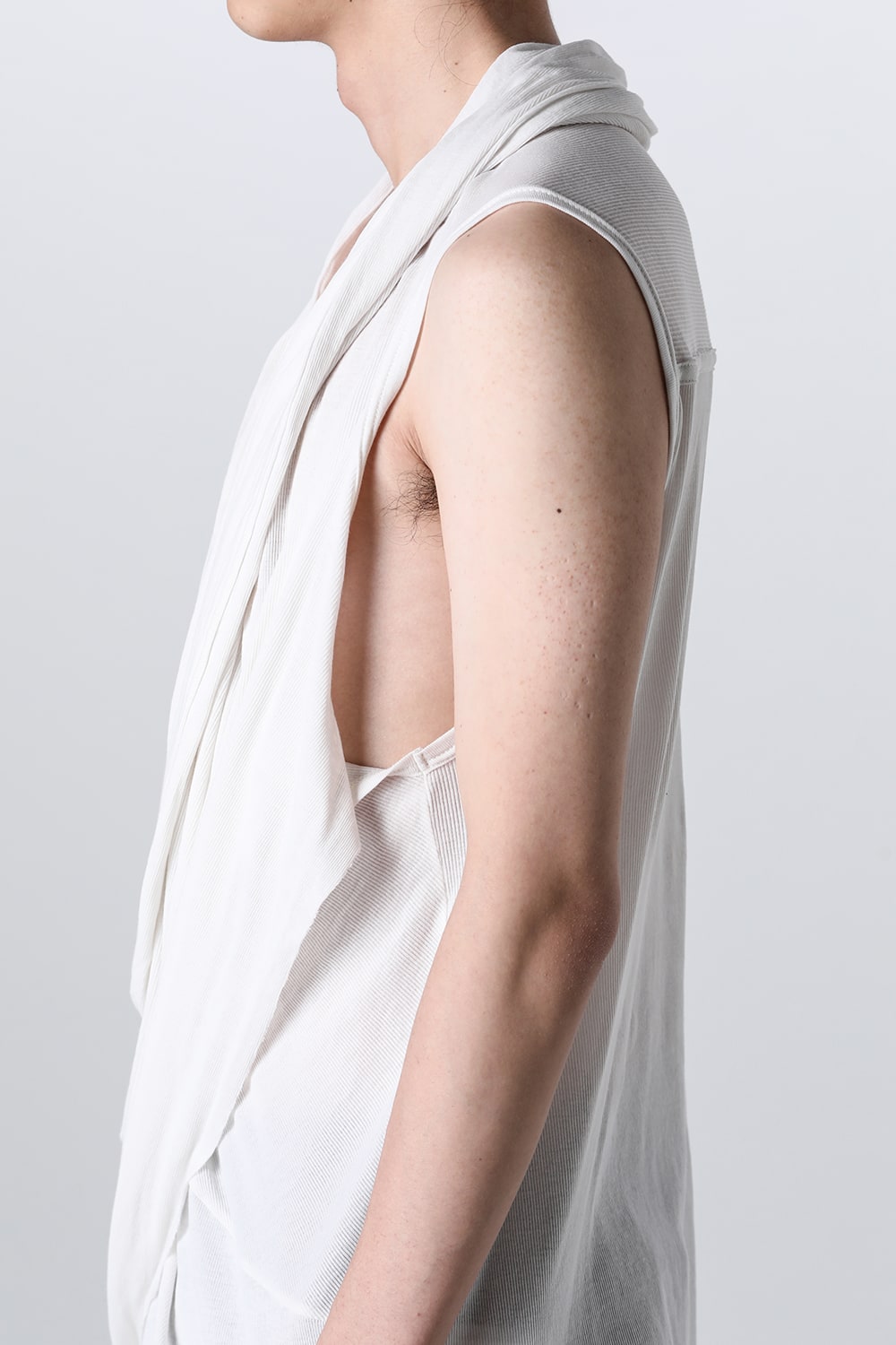 Cotton Rib Sleeveless Drape Cut & Sewn