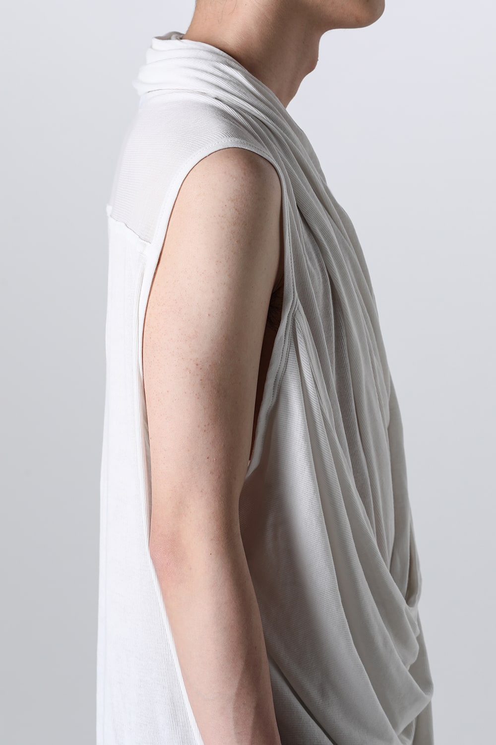 Cotton Rib Sleeveless Drape Cut & Sewn