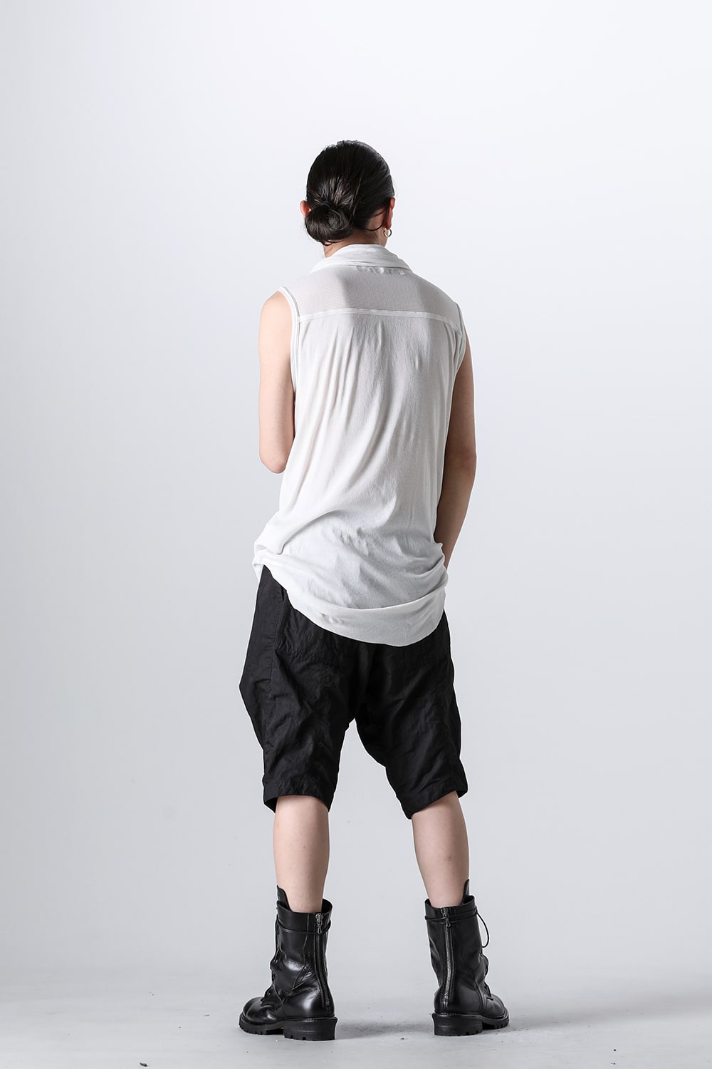 Cotton Rib Sleeveless Drape Cut & Sewn