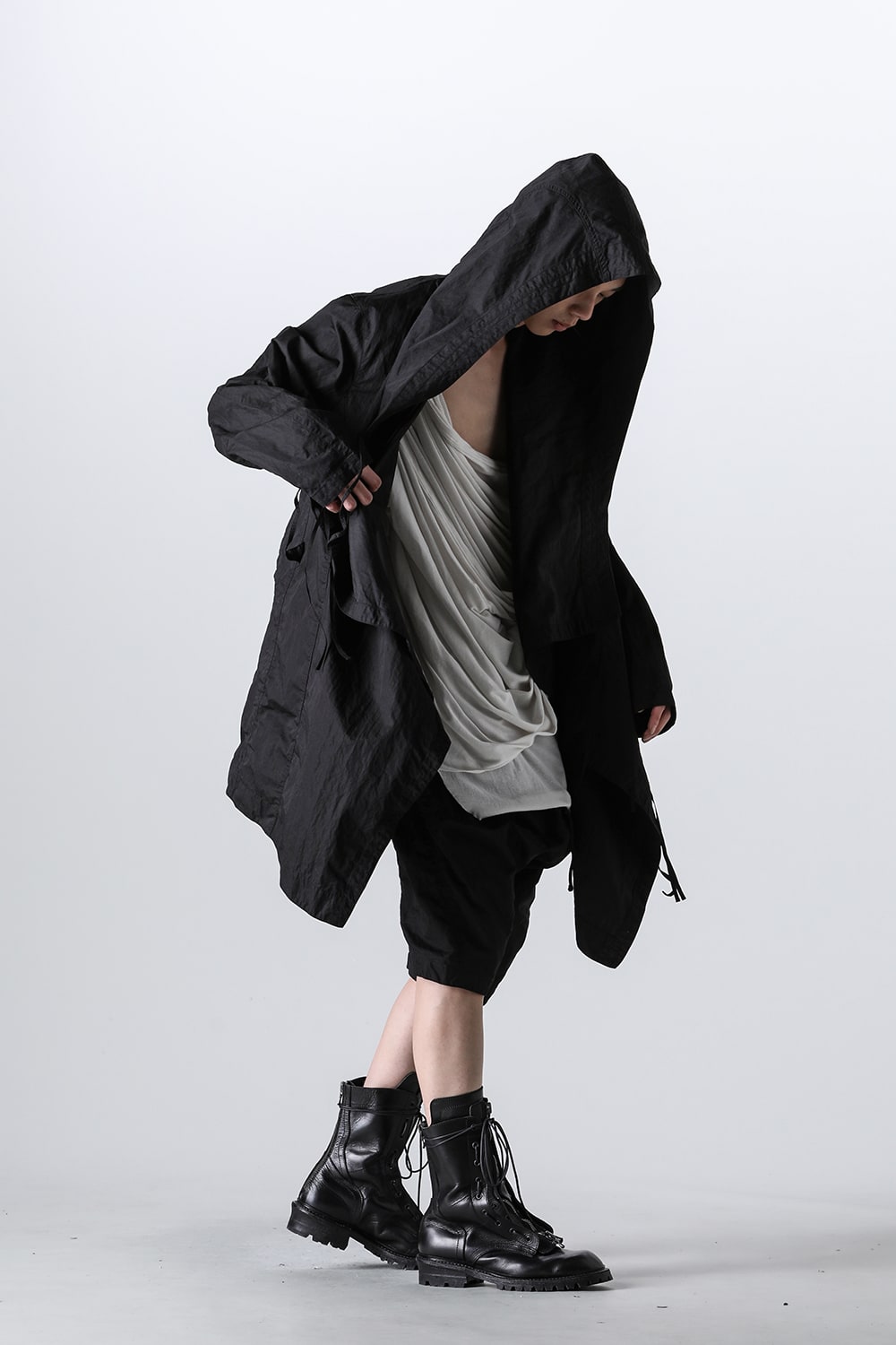 Cotton/Nylon Gabadine Drape Coat