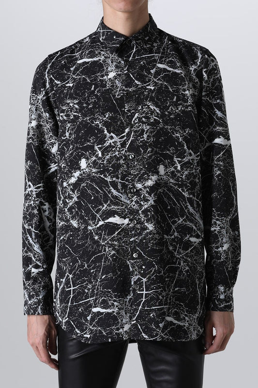 Painted Peach Faille Regular Shirt Black