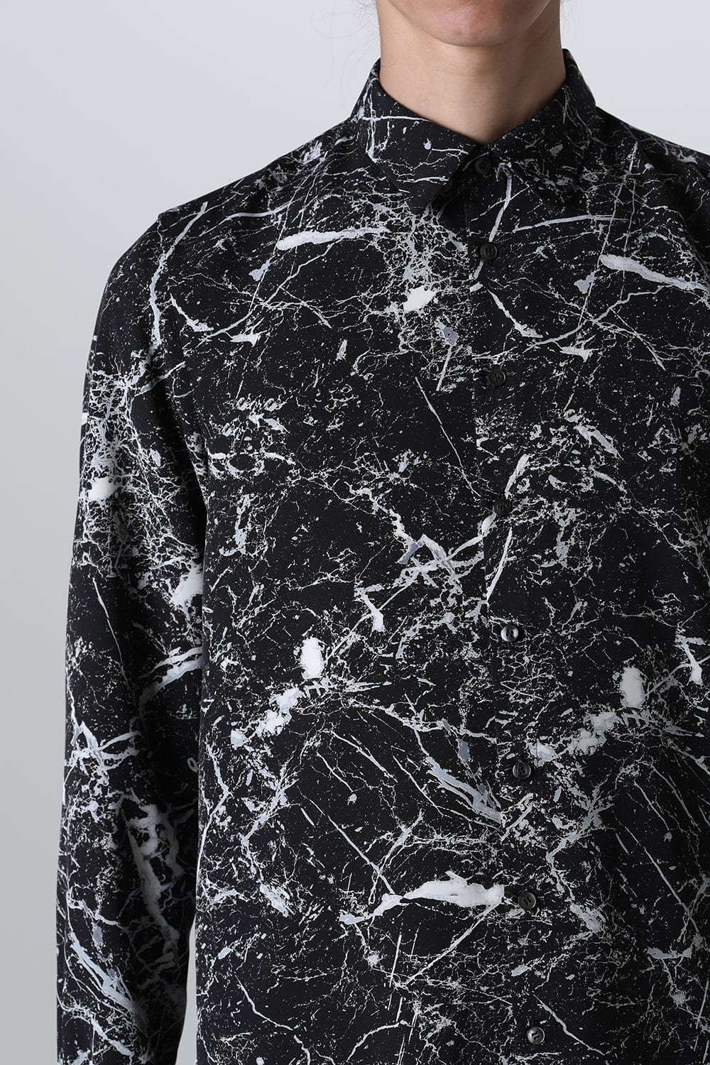 Painted Peach Faille Regular Shirt Black