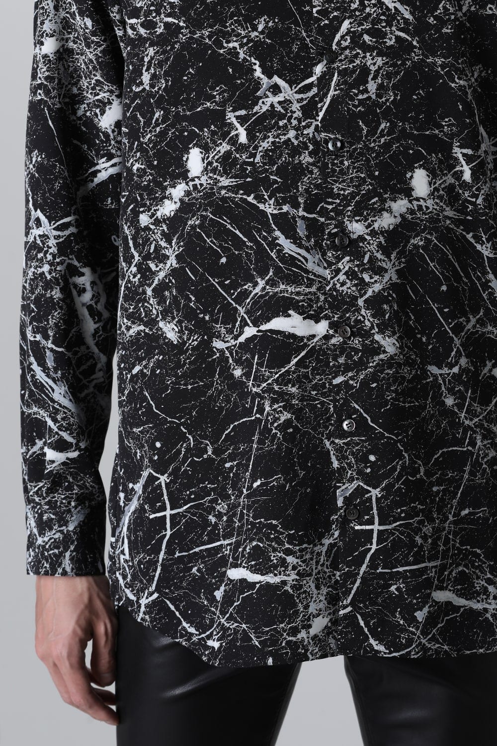 Painted Peach Faille Regular Shirt Black