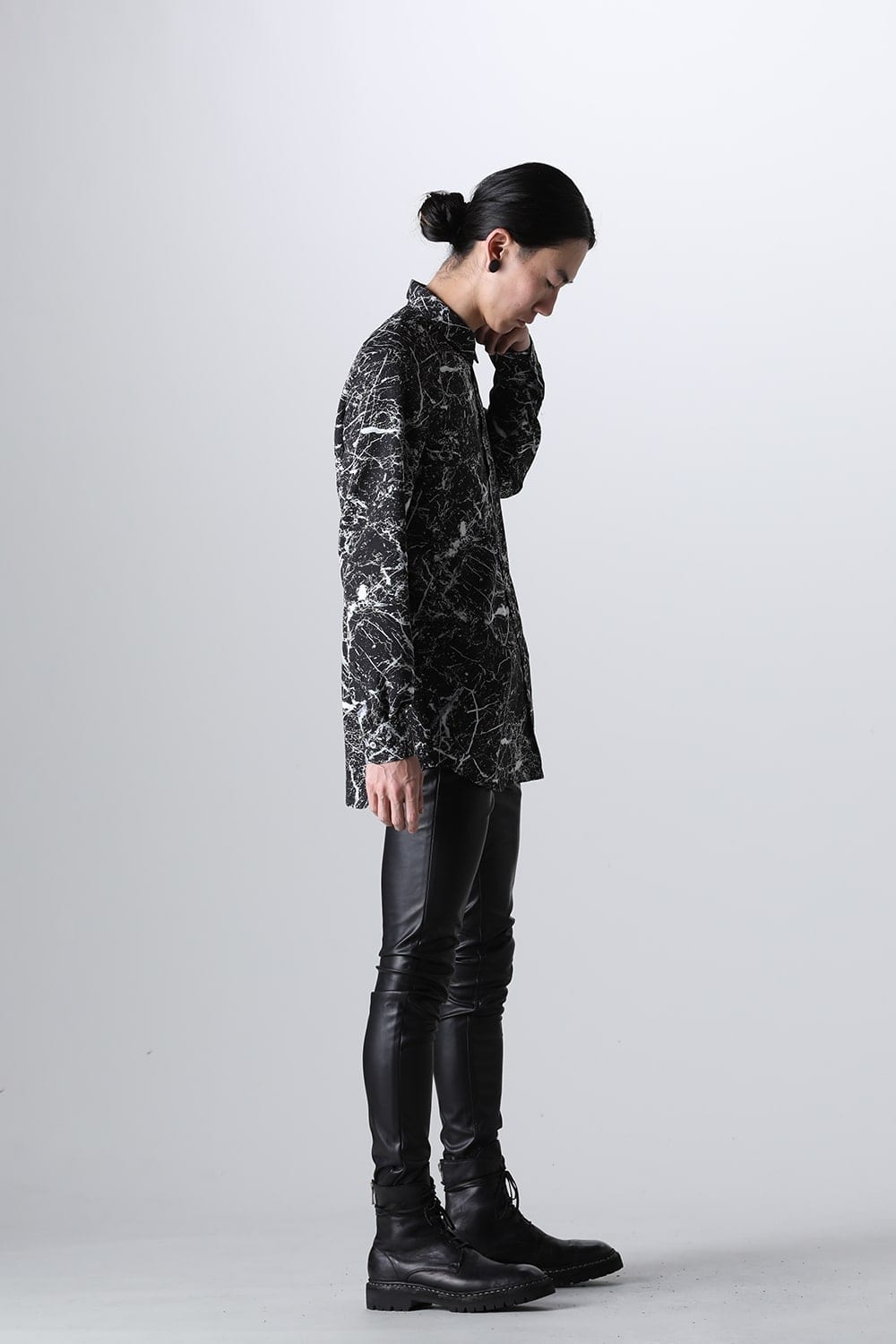 Painted Peach Faille Regular Shirt Black