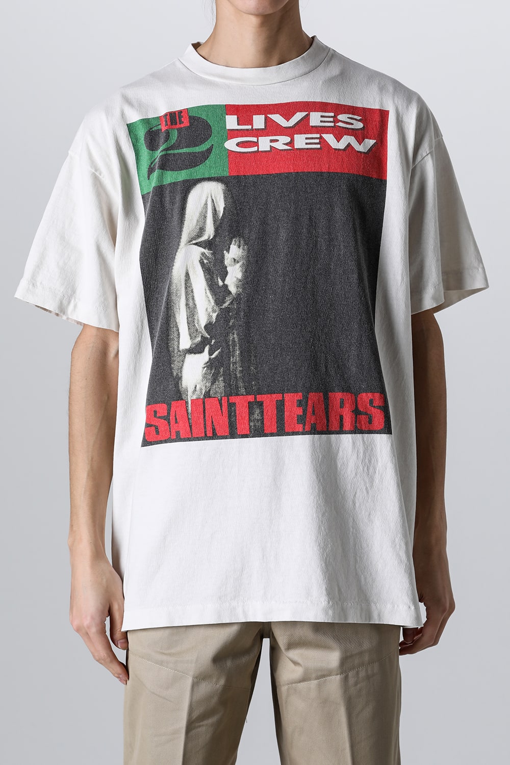DENIM TEARS × SAINT Mxxxxxx LIVES CREW Short sleeve T-shirt