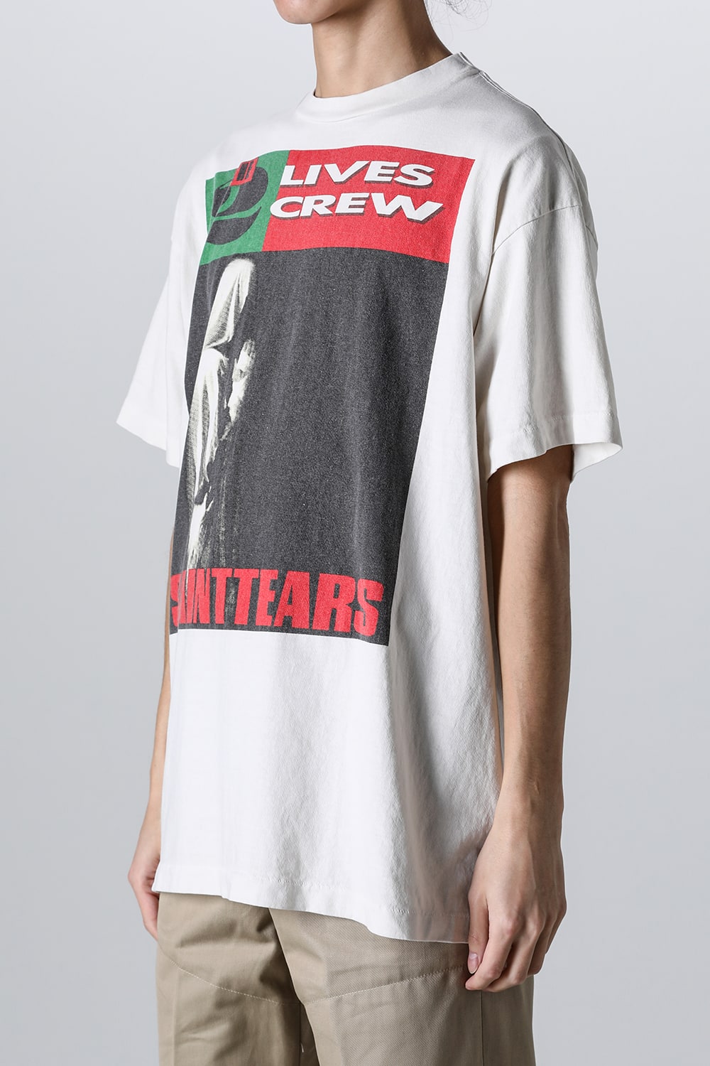 DENIM TEARS × SAINT Mxxxxxx LIVES CREW Short sleeve T-shirt