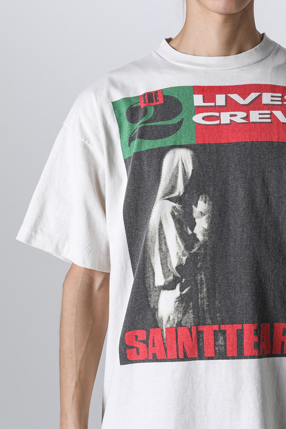 DENIM TEARS × SAINT Mxxxxxx LIVES CREW Short sleeve T-shirt