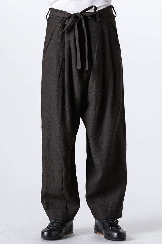 Front Pleats Half Drawstring Trousers