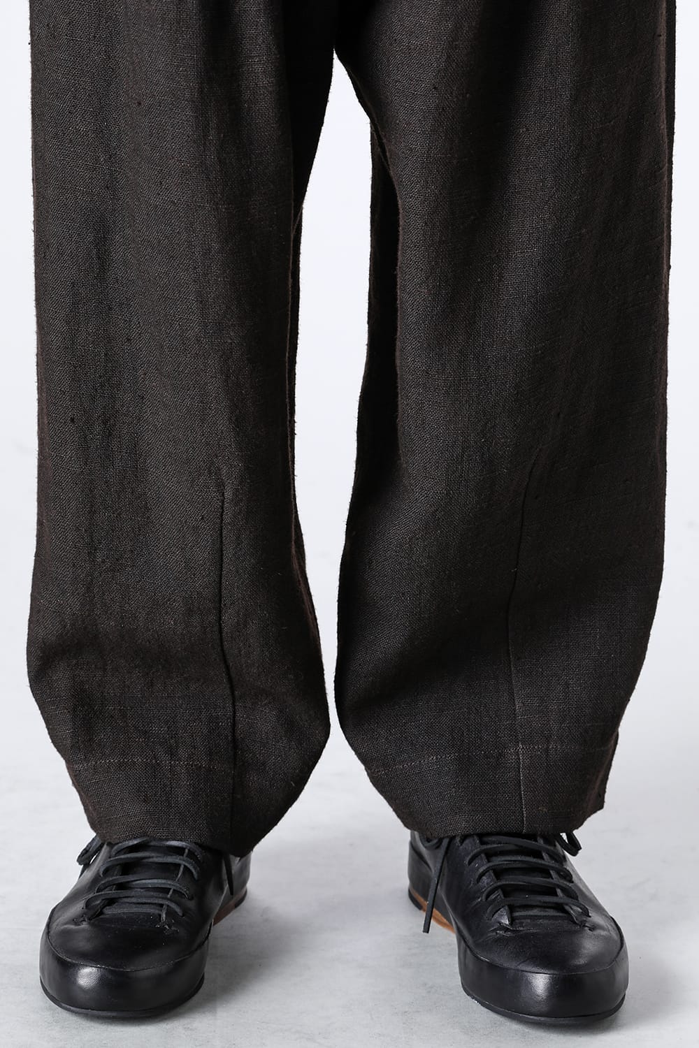 Front Pleats Half Drawstring Trousers