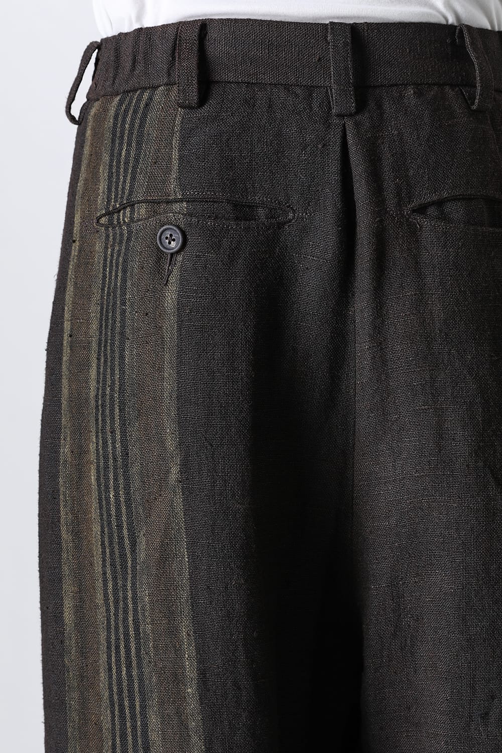 Front Pleats Half Drawstring Trousers