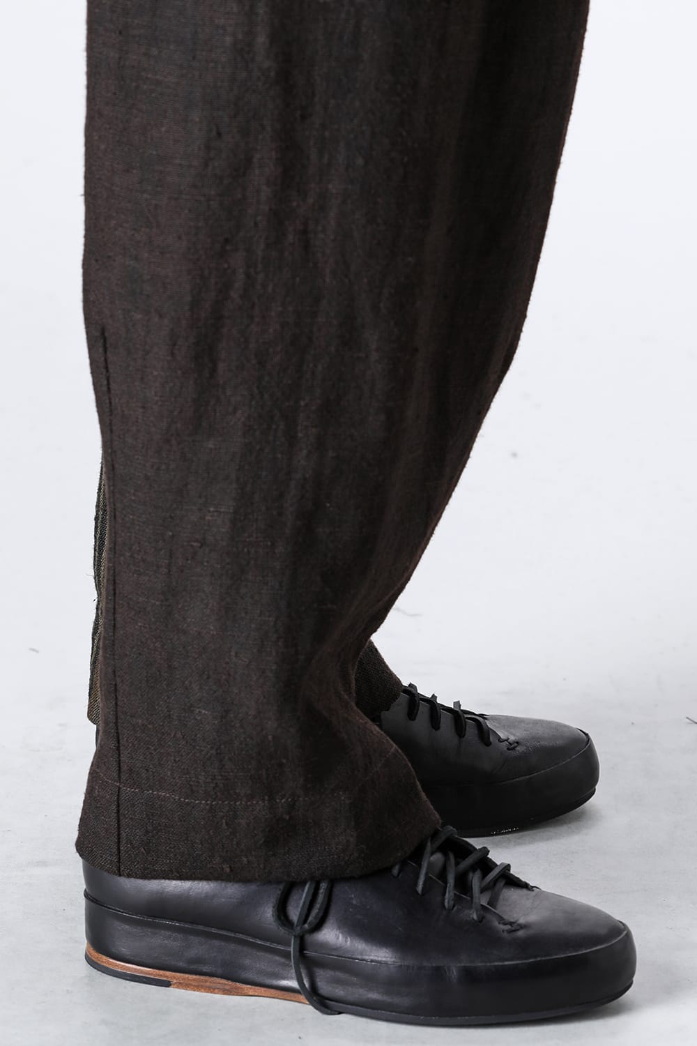 Front Pleats Half Drawstring Trousers