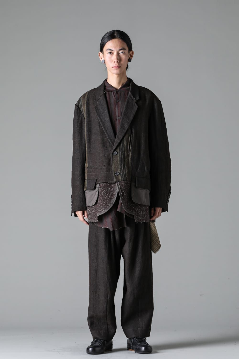 Front Pleats Half Drawstring Trousers