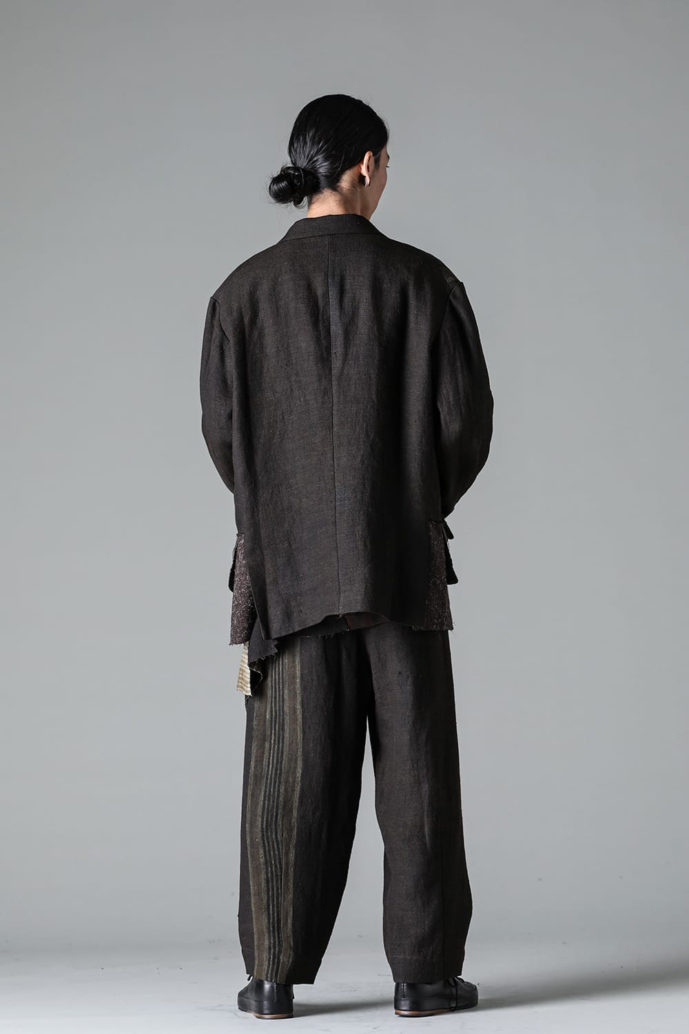 Front Pleats Half Drawstring Trousers