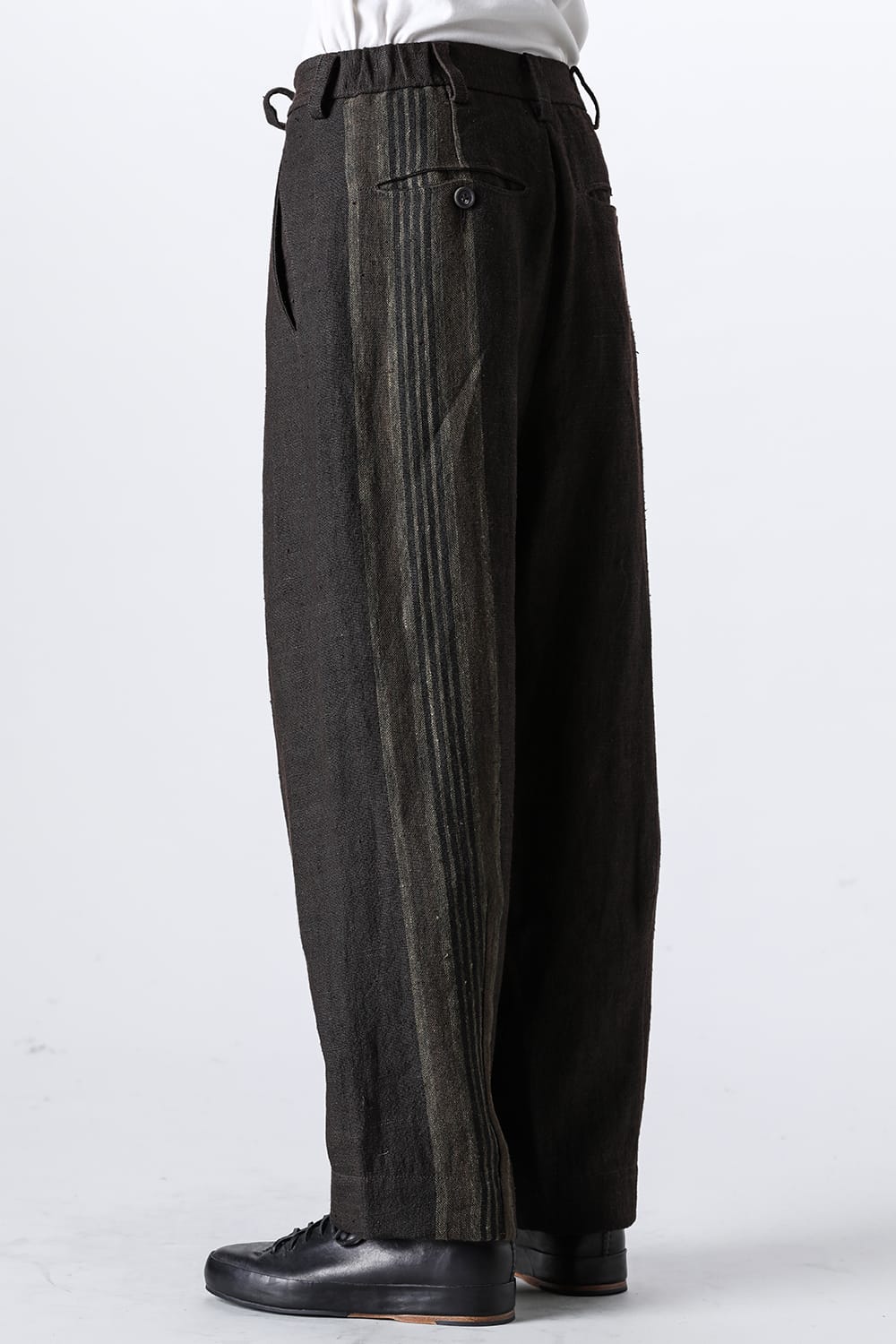 Front Pleats Half Drawstring Trousers