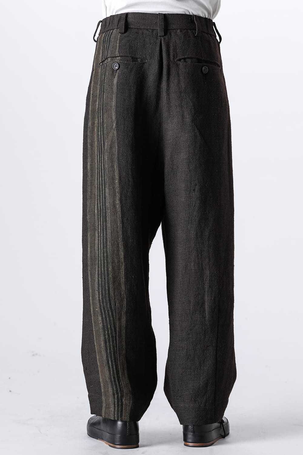 Front Pleats Half Drawstring Trousers