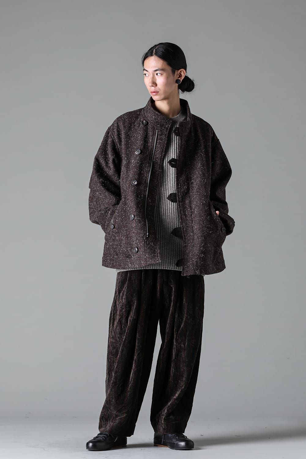 Pleated Drop Crotch Trousers