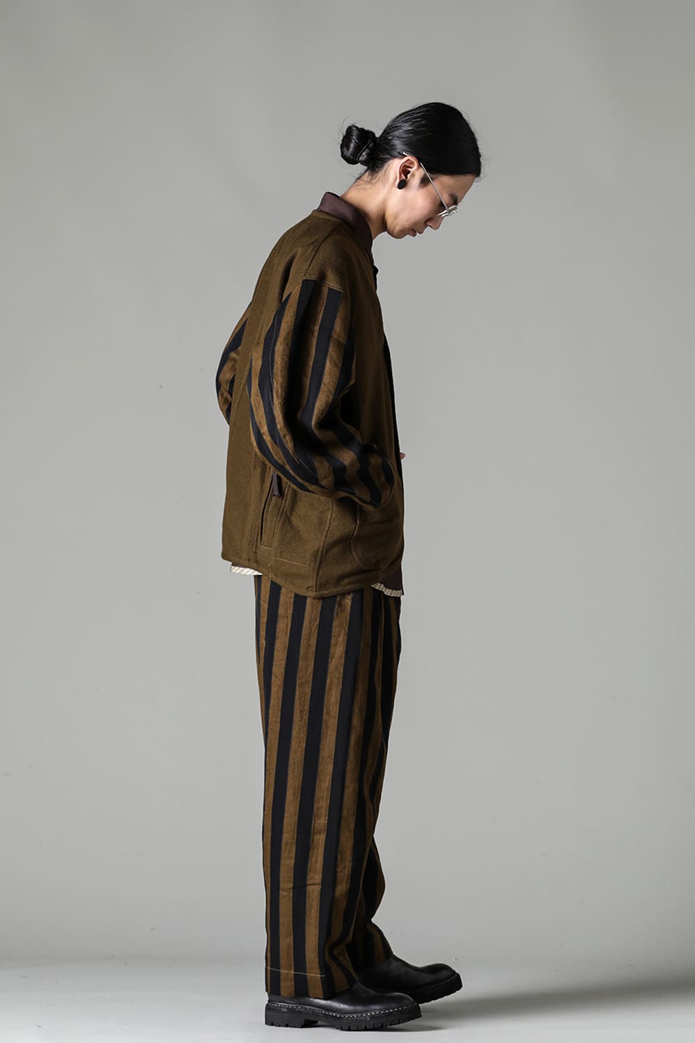 Stripe Half Drawstring Trousers