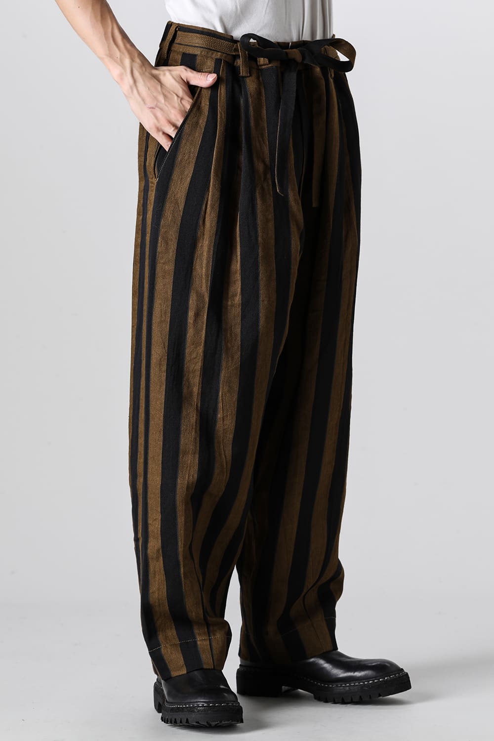 Stripe Half Drawstring Trousers