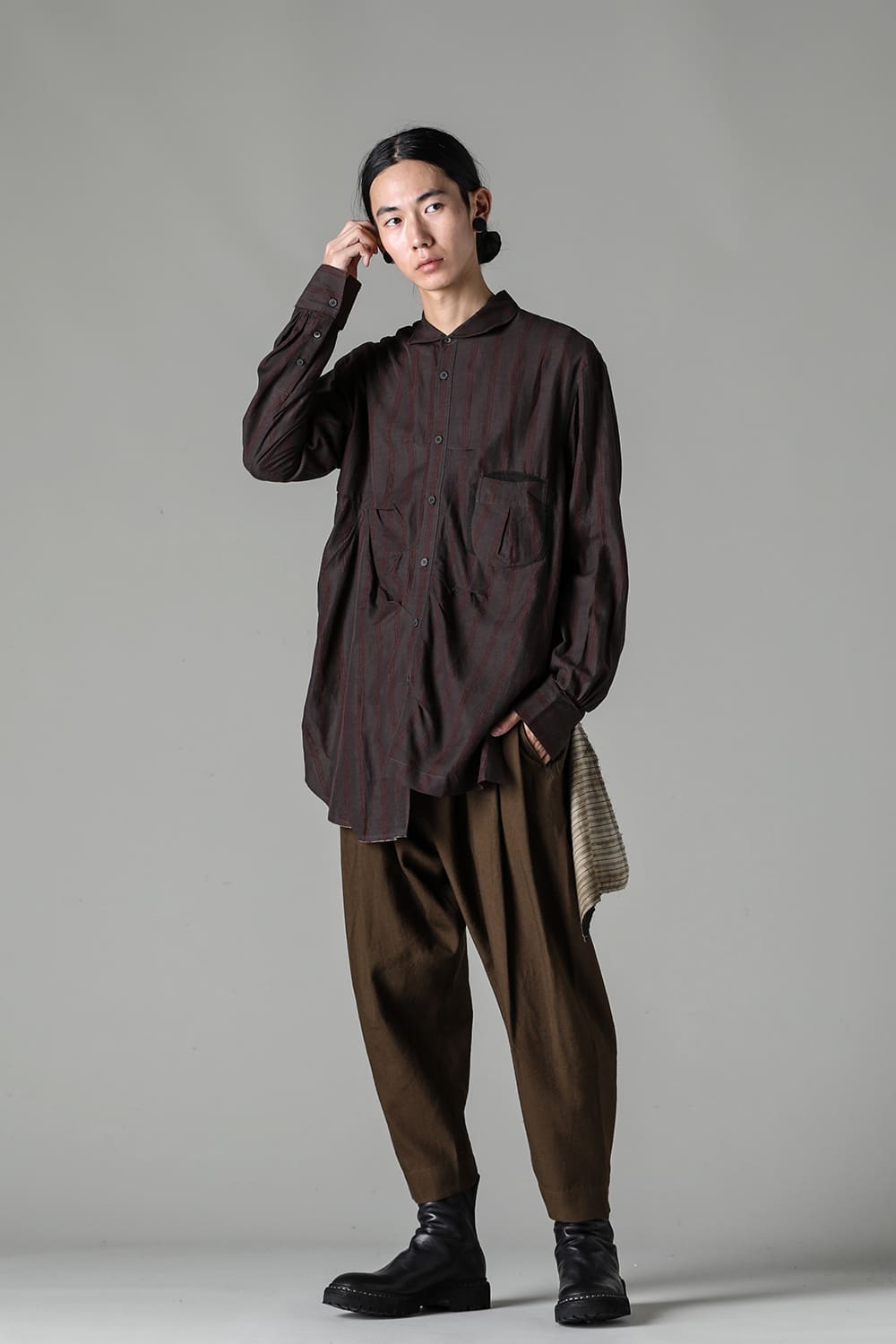 Asymmetric  Back Pleats Shirt