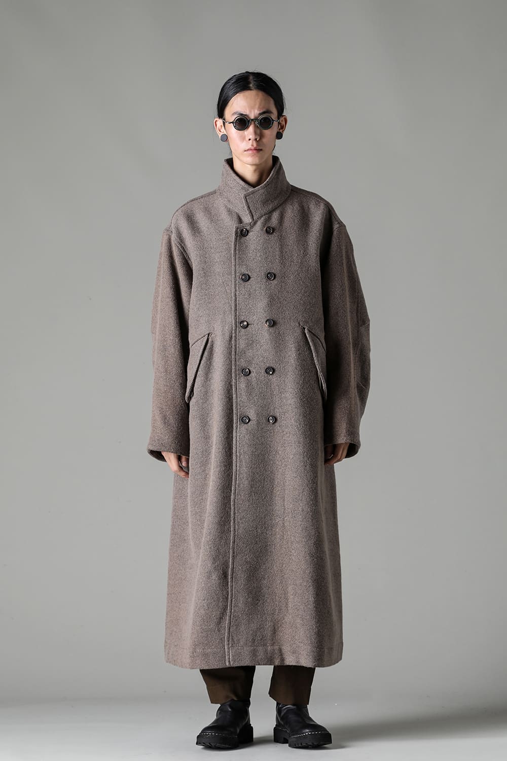 Stand Collar Double Brested Coat