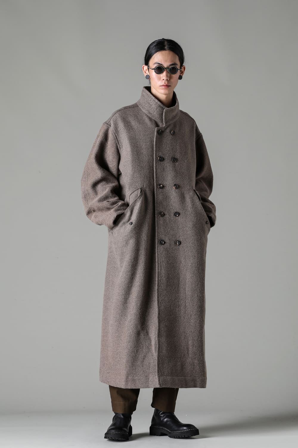 Stand Collar Double Brested Coat