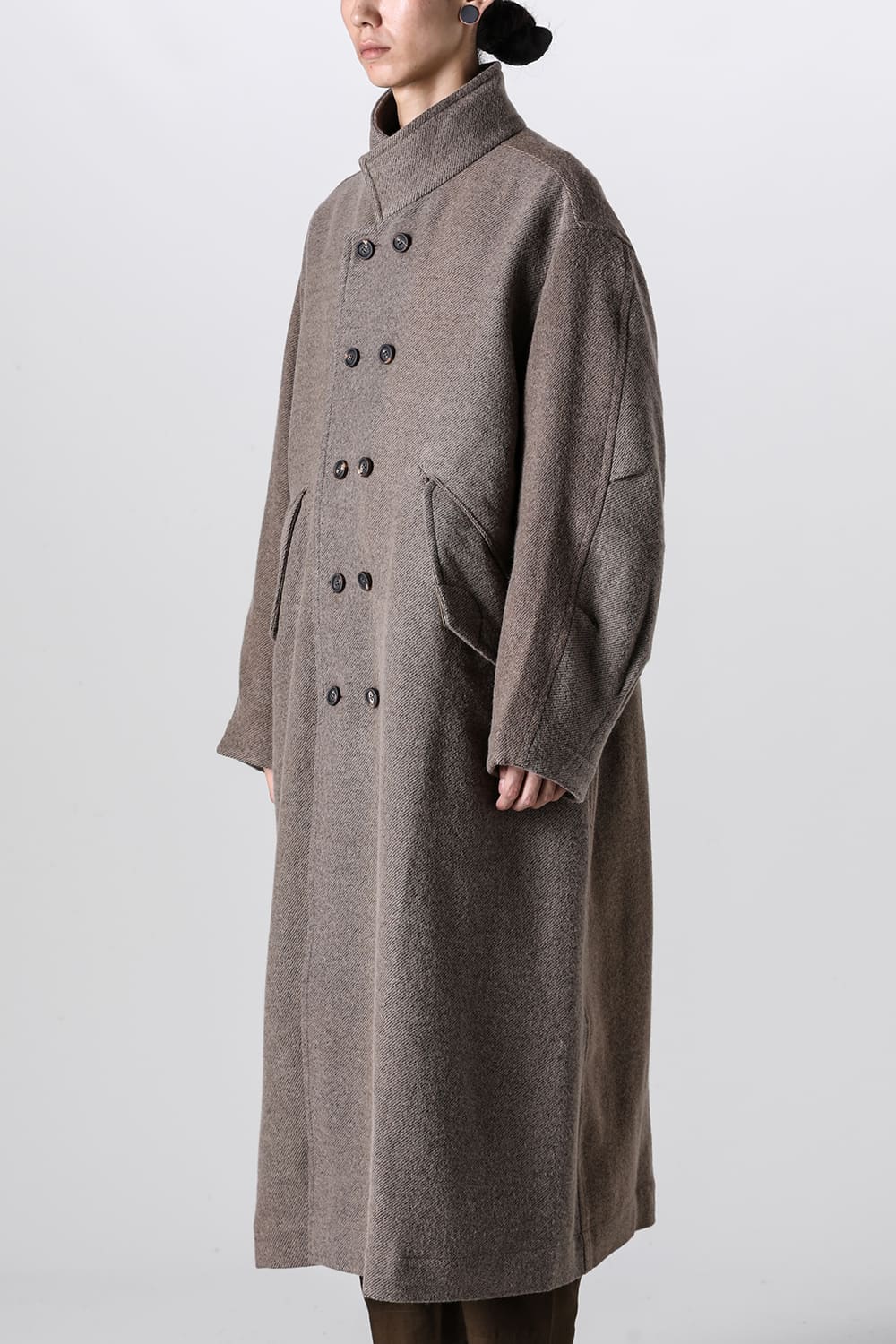 Stand Collar Double Brested Coat