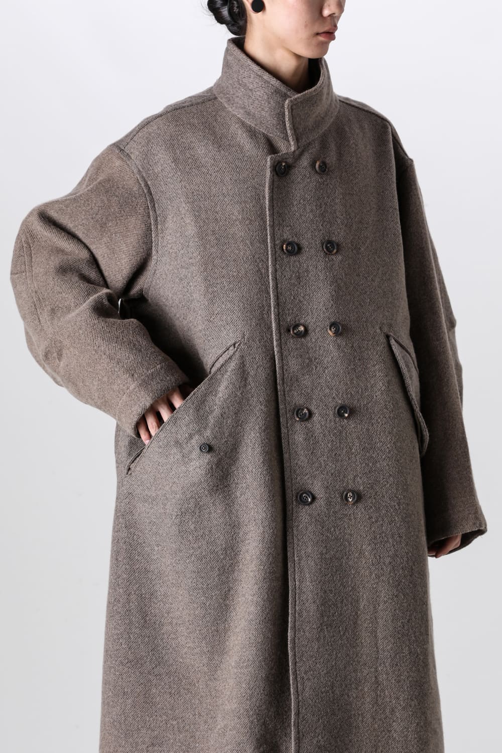 Stand Collar Double Brested Coat