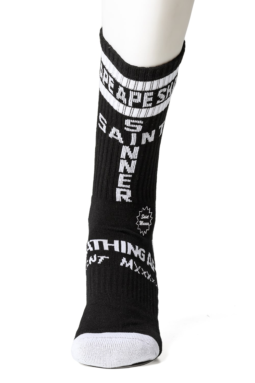 A BATHING APE® × SAINT Mxxxxxx Socks Black