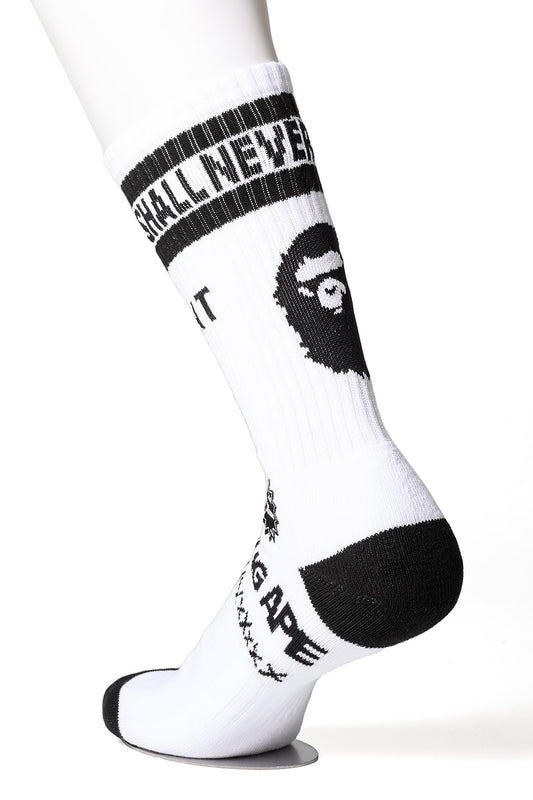 A BATHING APE® × SAINT Mxxxxxx Socks White