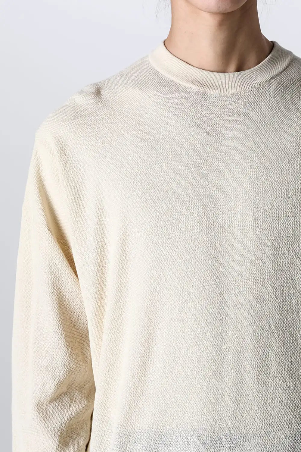 プルオーバーニット コットンリネンシルク Ecru