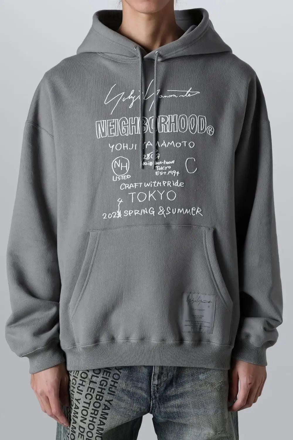 NEIGHBORHOOD × Yohji Yamamoto Pint Hoodie Gray
