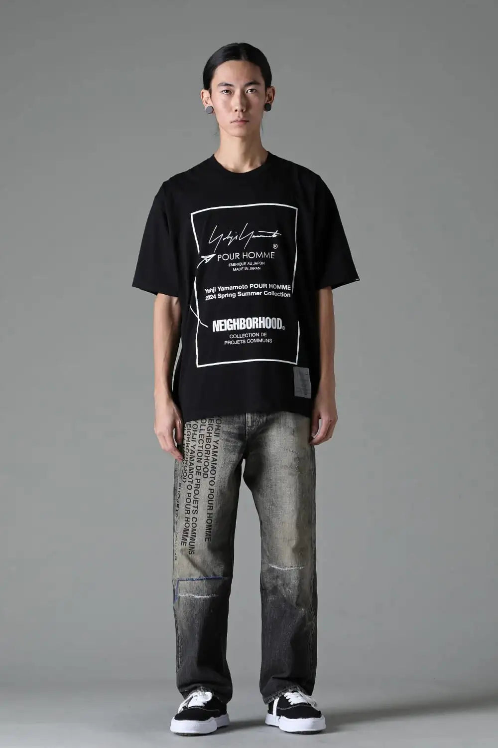NEIGHBORHOOD x Yohji Yamamoto Print Short Sleeve T-Shirt Black