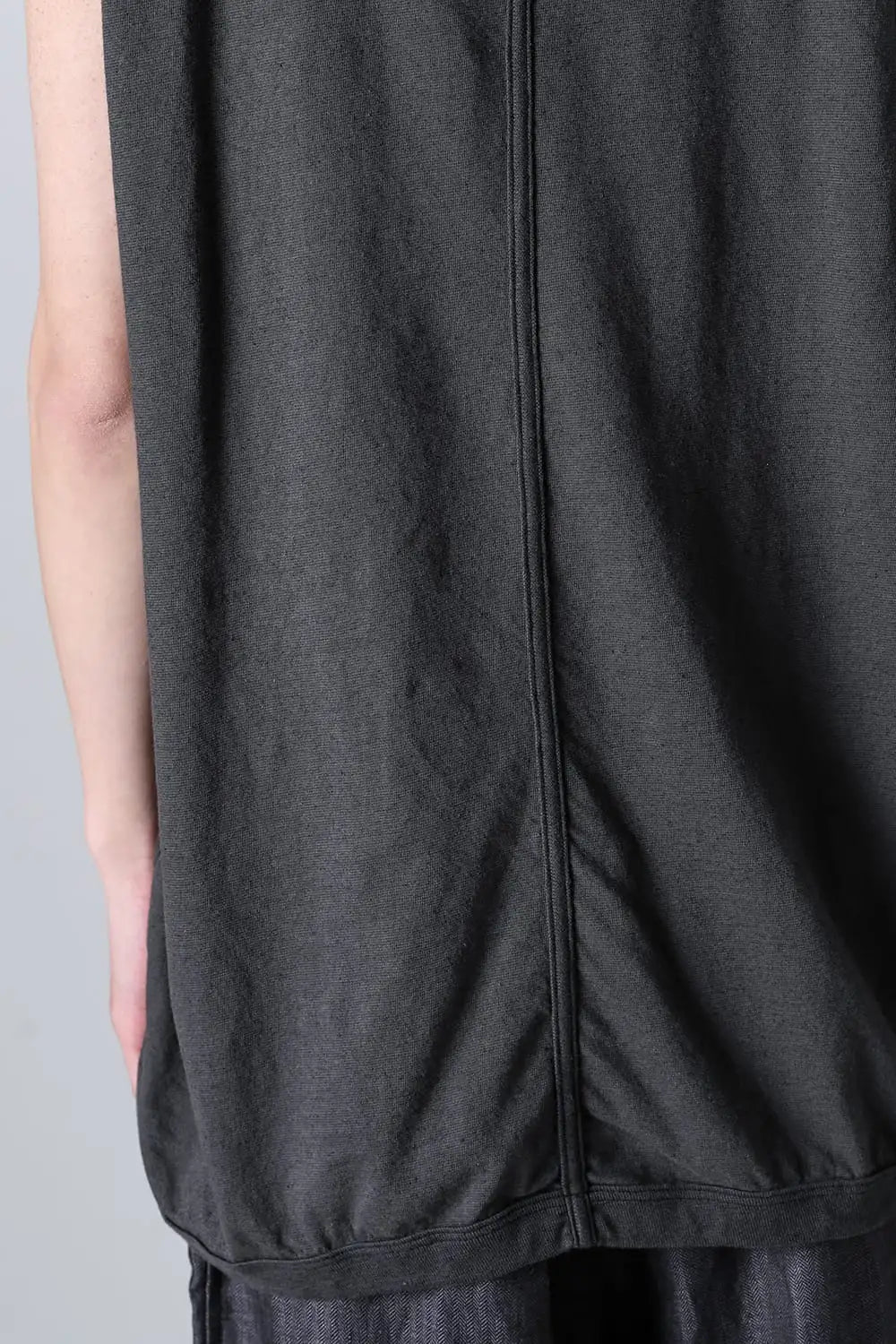 SLEEVELESS TEE Cotton Hemp Jersey BLACK