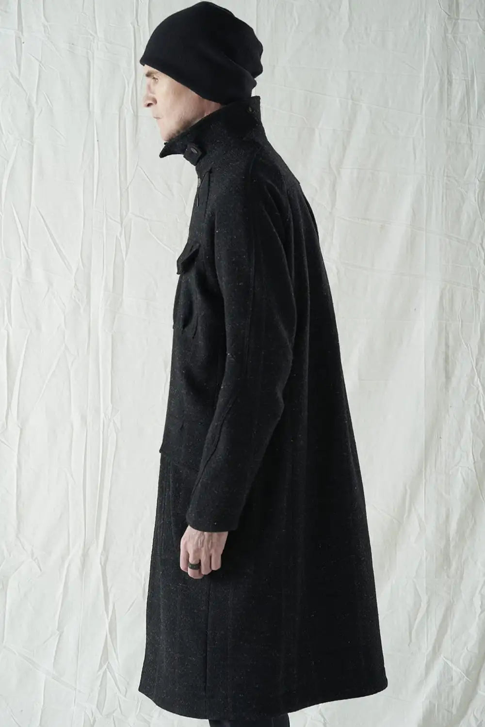 ハイネック コート シェットランド ウール