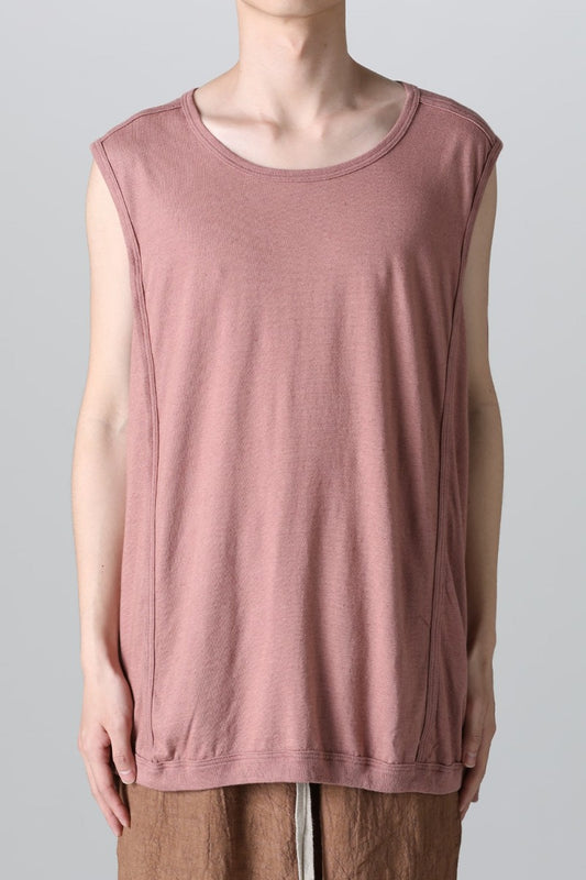 SLEEVELESS TEE Cotton Hemp Jersey OLD PINK