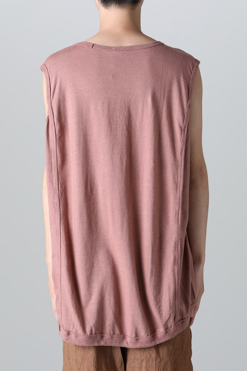 SLEEVELESS TEE Cotton Hemp Jersey OLD PINK