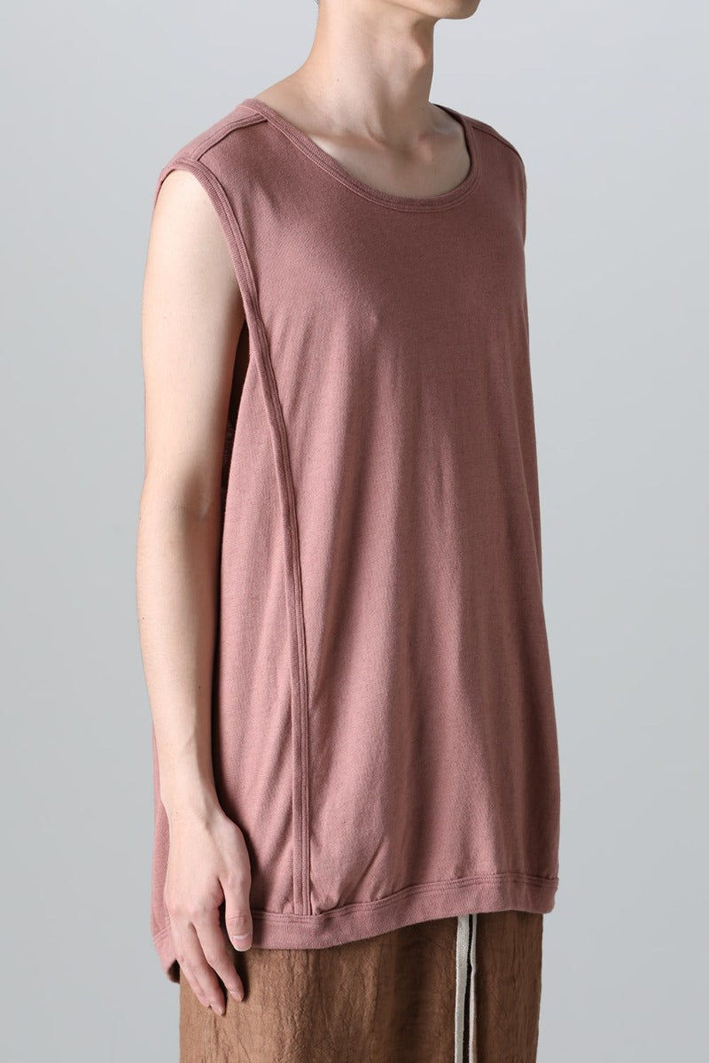 SLEEVELESS TEE Cotton Hemp Jersey OLD PINK