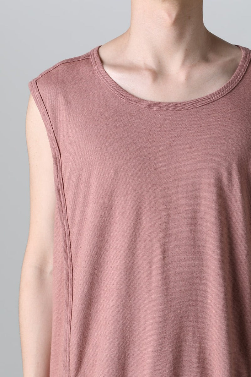 SLEEVELESS TEE Cotton Hemp Jersey OLD PINK