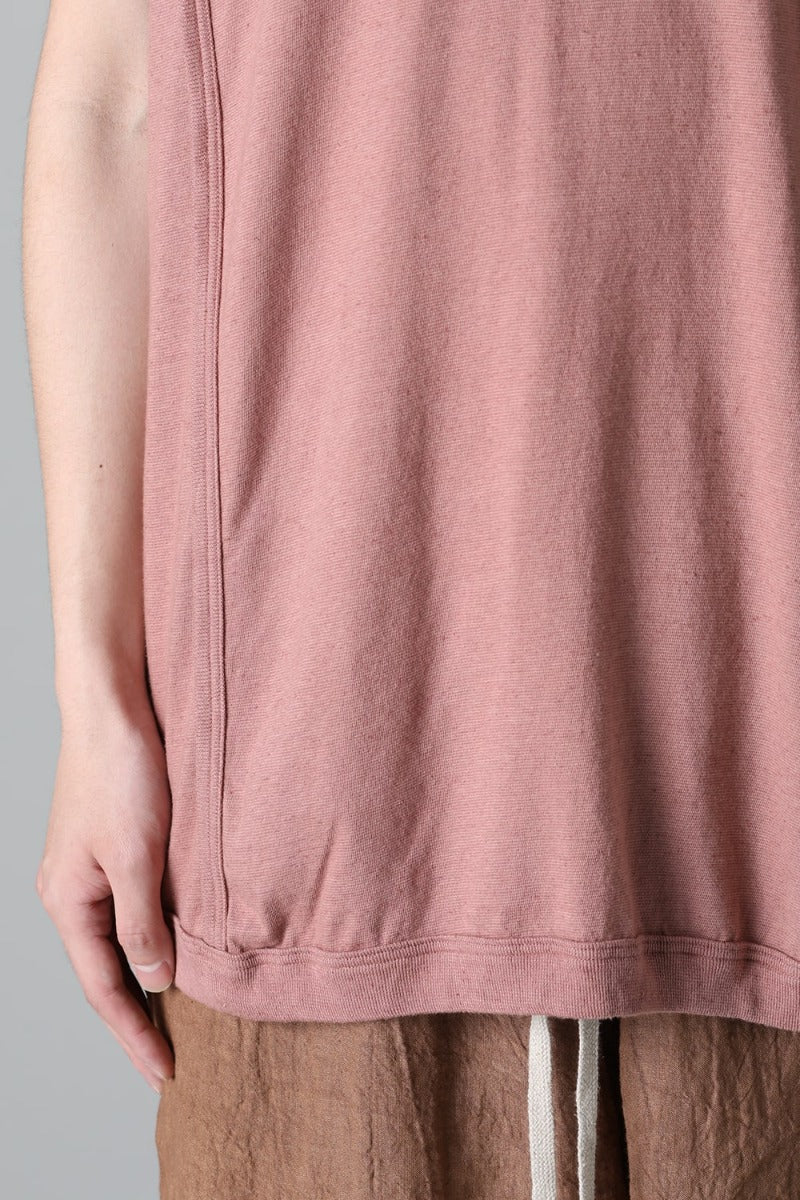 SLEEVELESS TEE Cotton Hemp Jersey OLD PINK