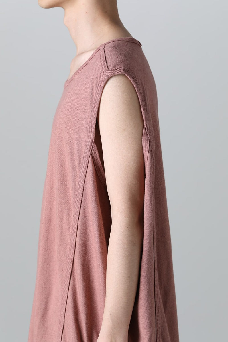 SLEEVELESS TEE Cotton Hemp Jersey OLD PINK